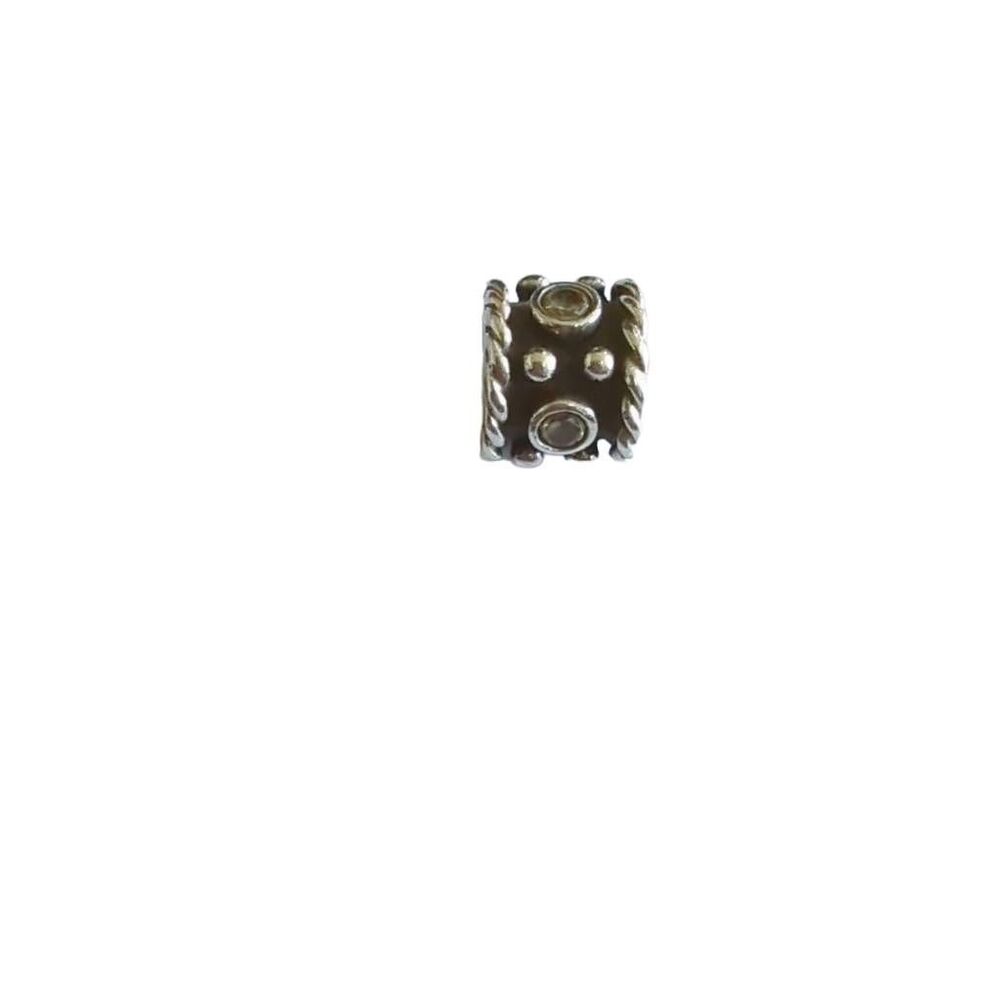 Pandora grey with clear stones charm, 925 silver, EUC